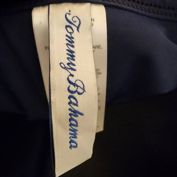 Tommy Bahama Pearl Shirred Bandeau One-Piece Swimsuit Navy Size 10 - Picture 5 of 10